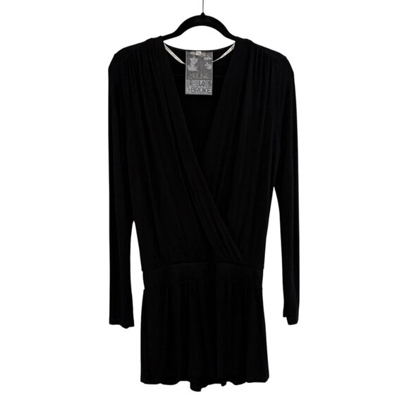 Young Fabulous & Broke Black Long Sleeve Romper Women's Size Small - Picture 1 of 7